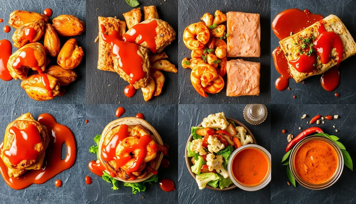 Honey sriracha sauce used as wing glaze, dipping sauce, stir fry coating, and burger spread