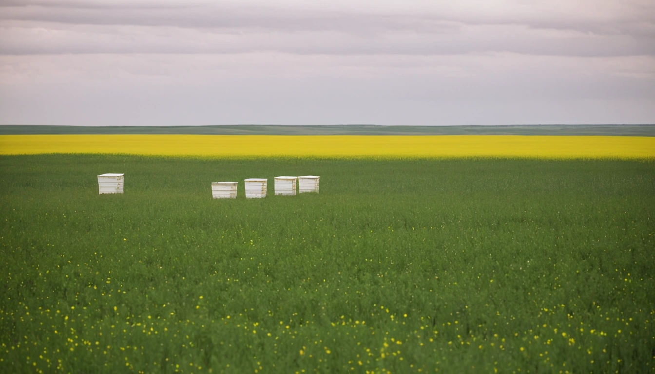 North Dakota prairie landscape showing endless grasslands with canola fields