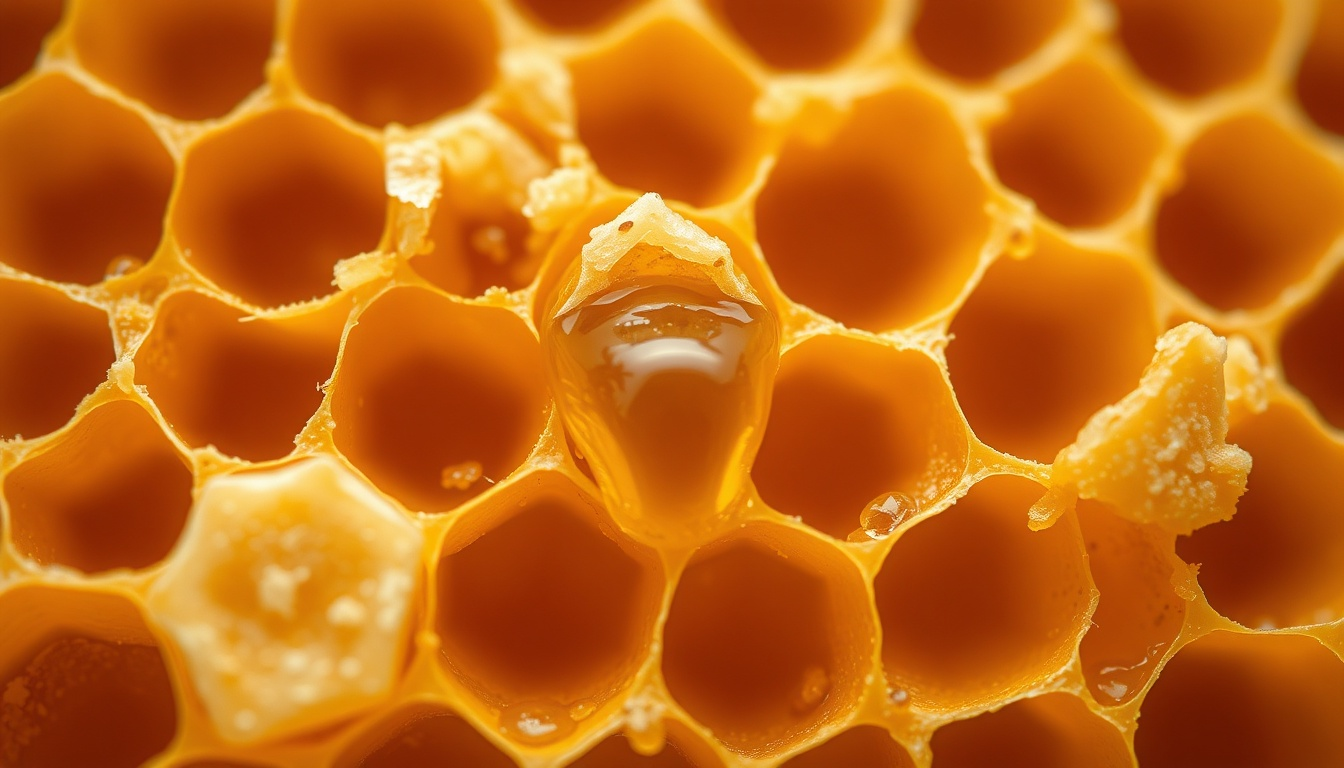 Illustration of golden honeycomb