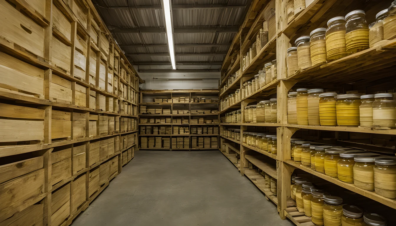 Illustration of a beekeeping supply store