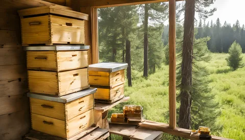 Illustration of a beekeeping supply store