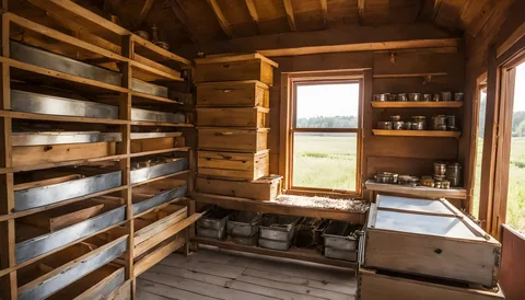 Illustration of a beekeeping supply store