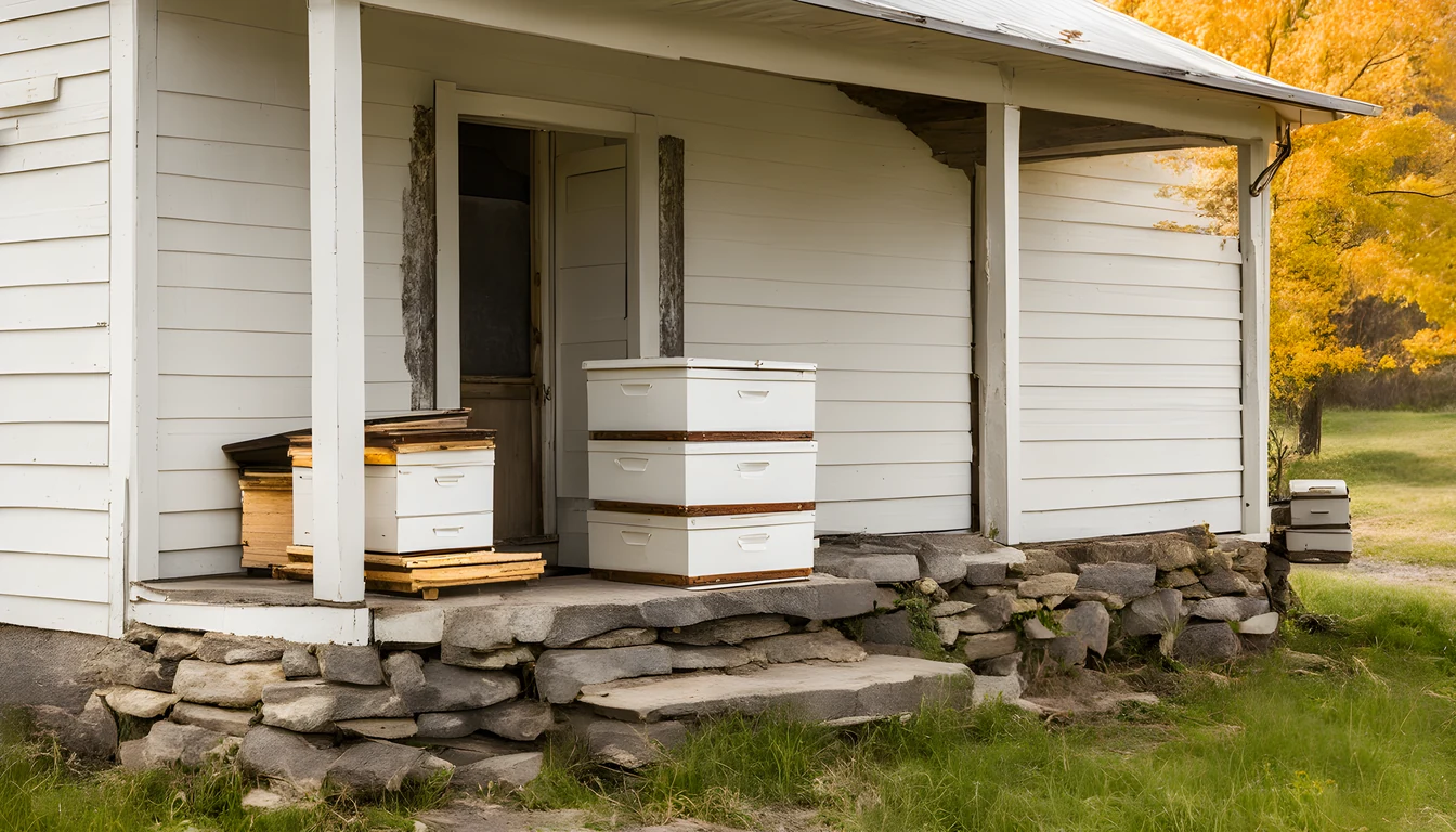 Illustration of a beekeeping supply store