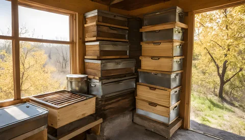 Illustration of a beekeeping supply store