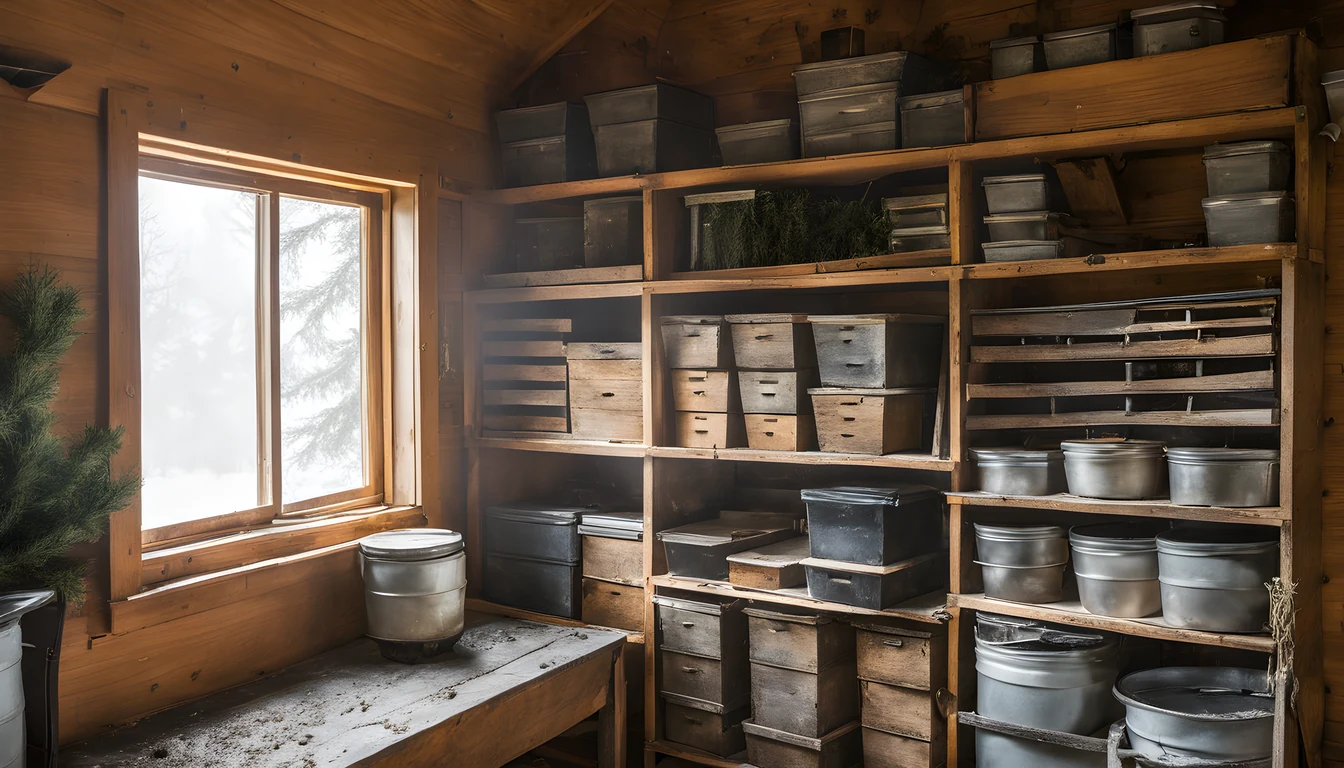 Illustration of a beekeeping supply store
