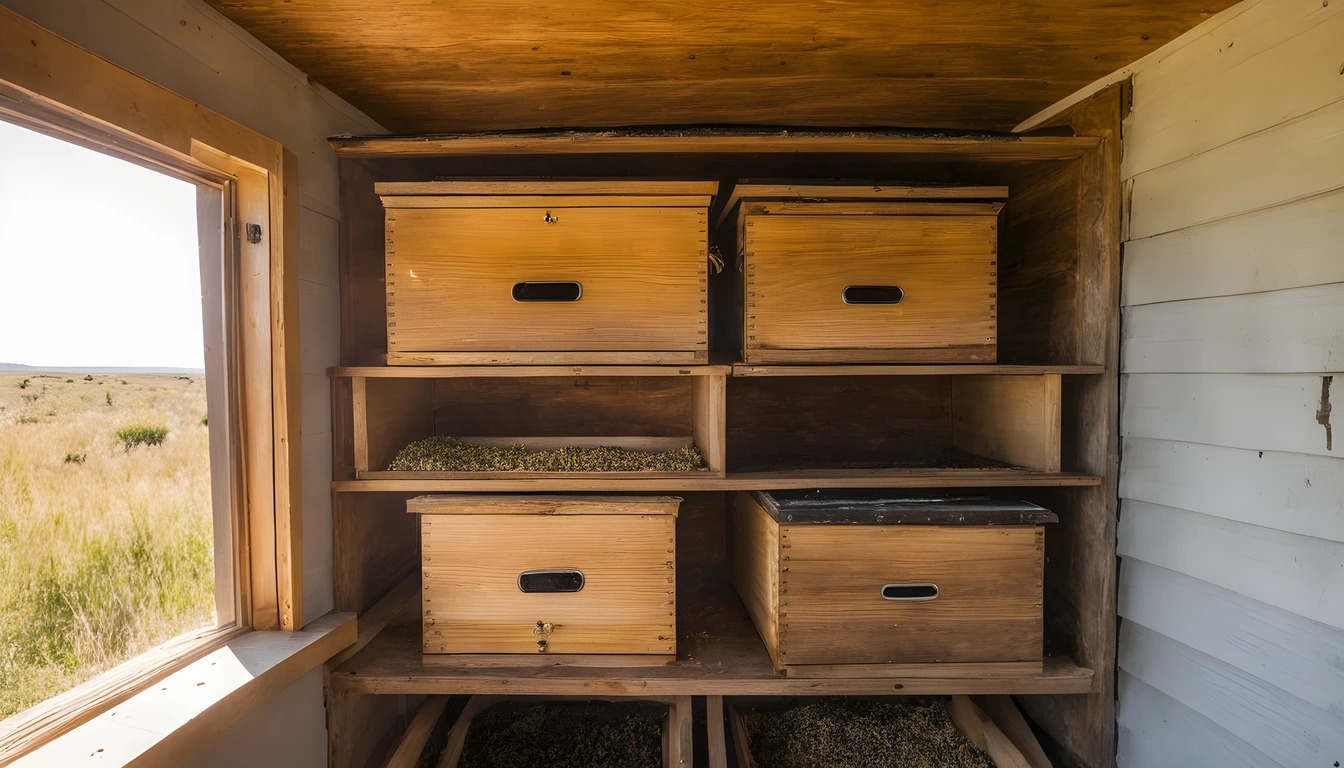Illustration of a beekeeping supply store