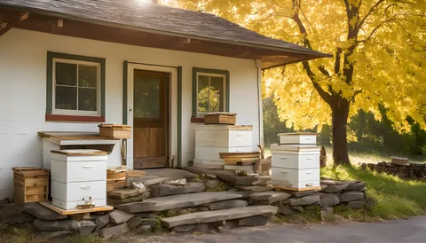 Illustration of a beekeeping supply store