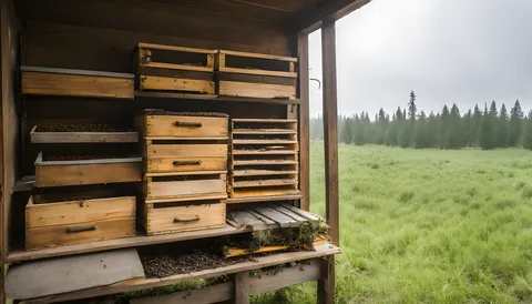 Illustration of a beekeeping supply store