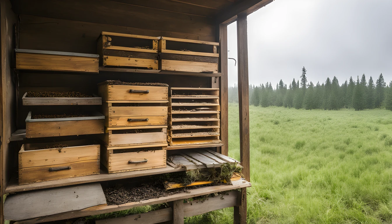 Illustration of a beekeeping supply store