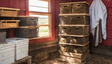 Illustration of a beekeeping supply store
