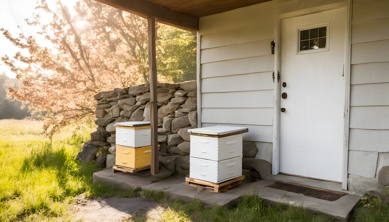 Illustration of a beekeeping supply store