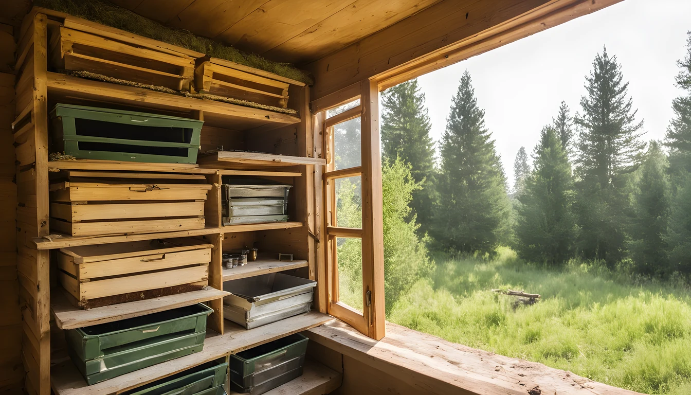 Illustration of a beekeeping supply store
