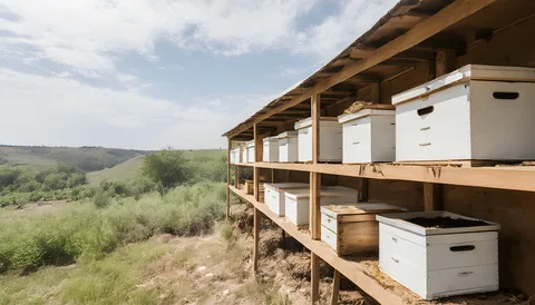 Illustration of a beekeeping supply store