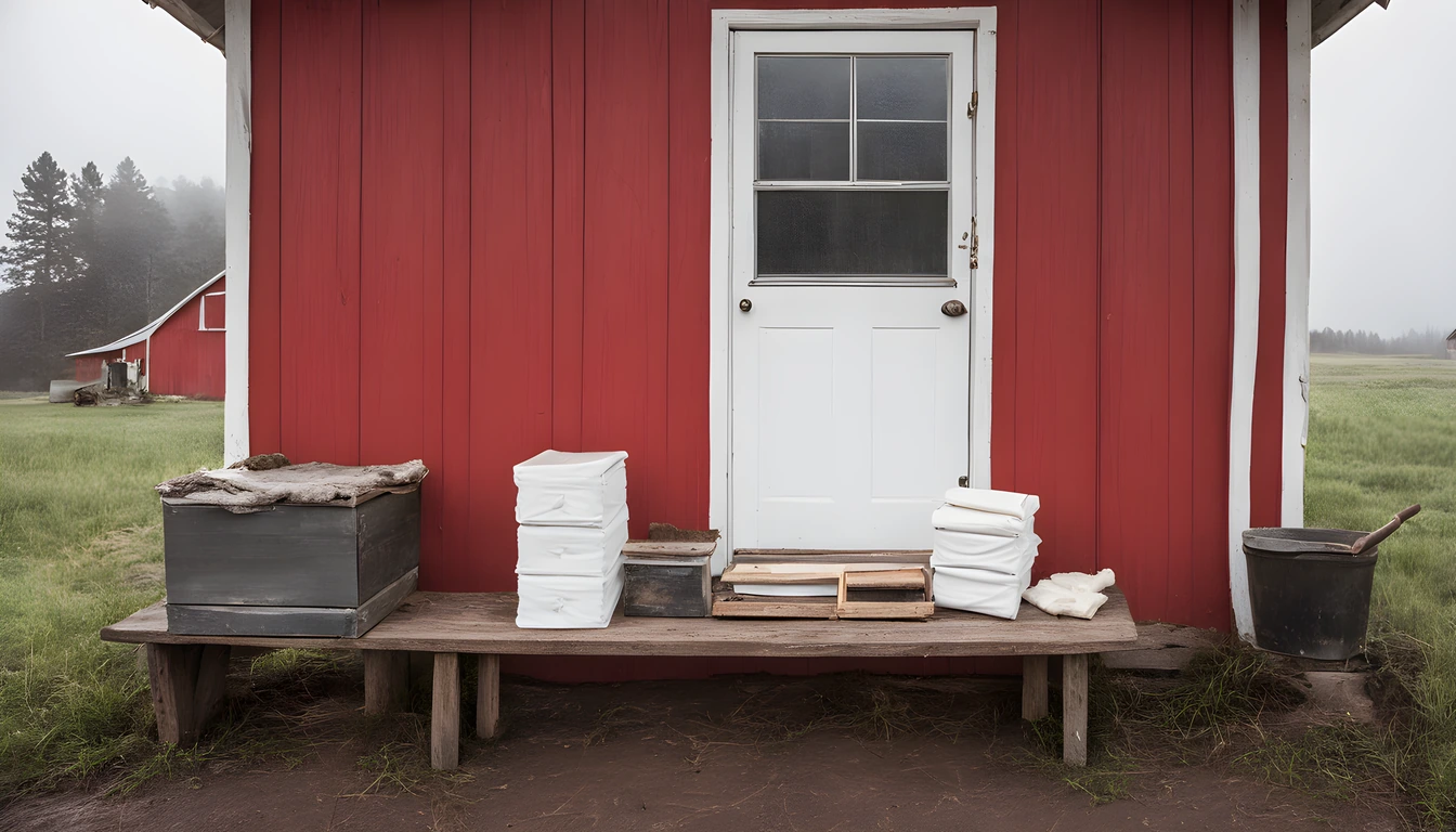 Illustration of a beekeeping supply store