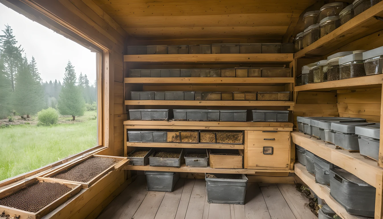 Illustration of a beekeeping supply store