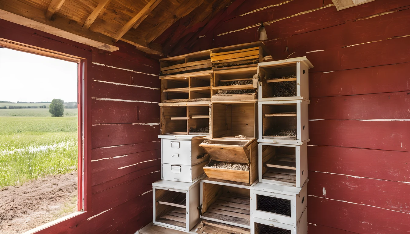 Illustration of a beekeeping supply store