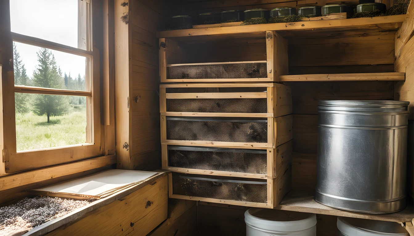 Illustration of a beekeeping supply store