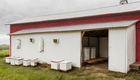Illustration of a beekeeping supply store