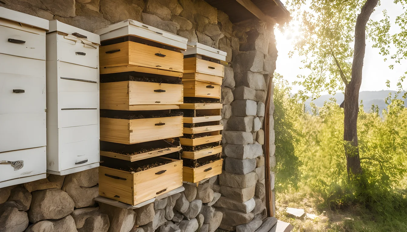 Illustration of a beekeeping supply store
