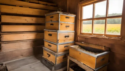 Illustration of a beekeeping supply store