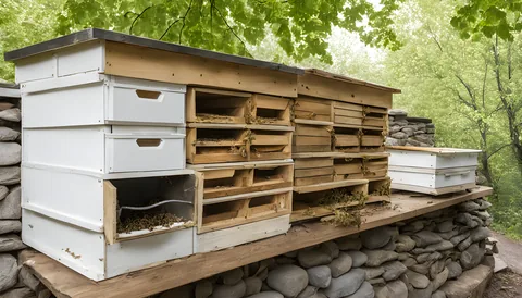 Illustration of a beekeeping supply store