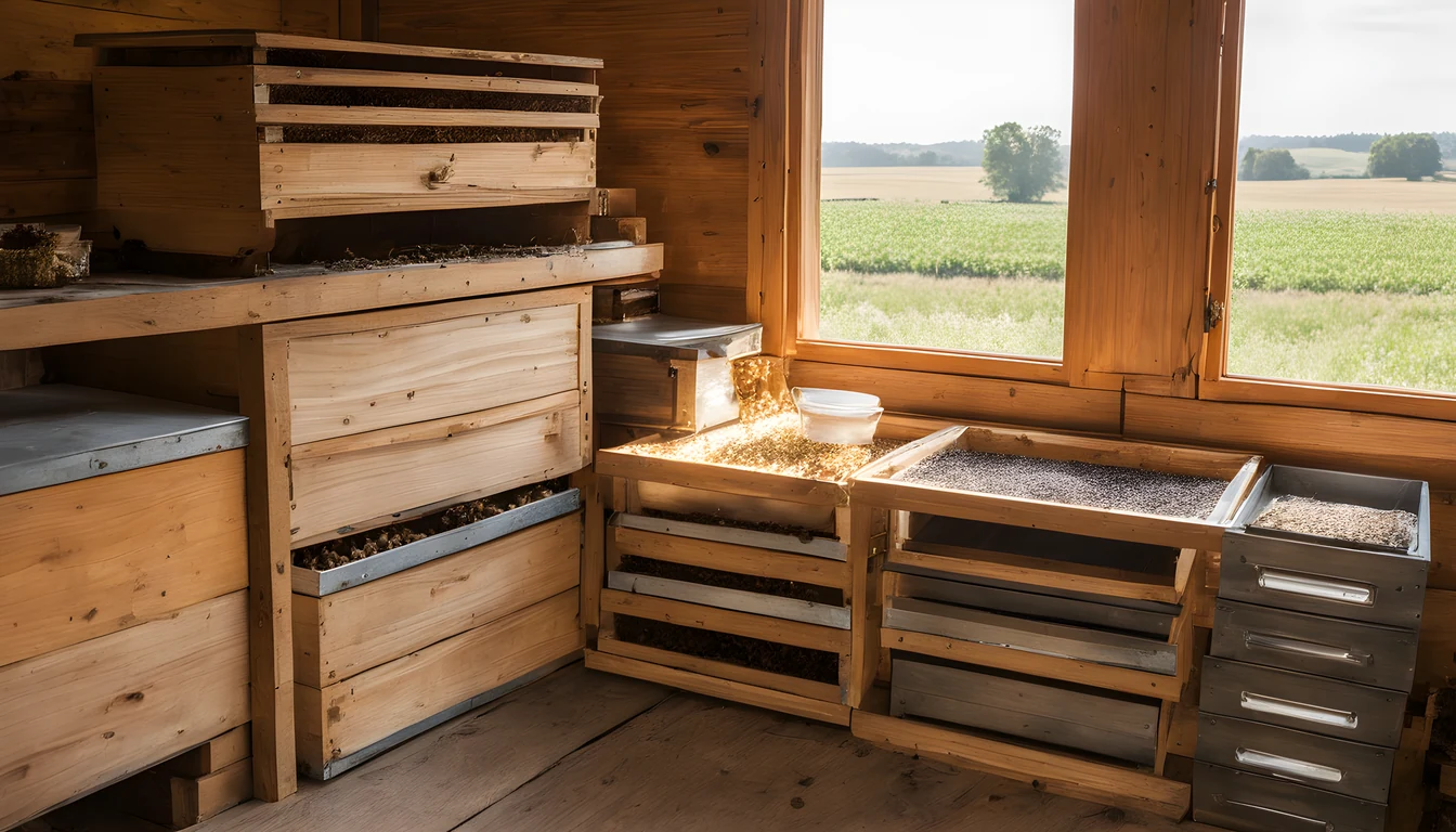 Illustration of a beekeeping supply store