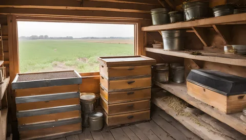 Illustration of a beekeeping supply store