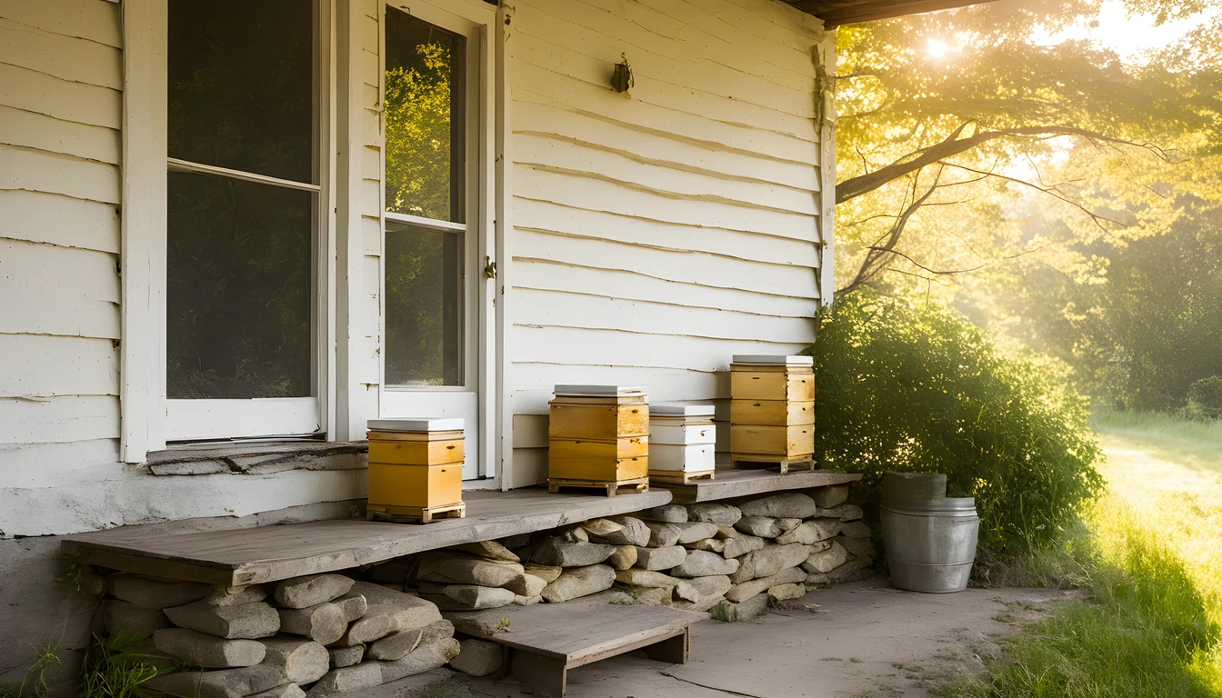 Illustration of a beekeeping supply store