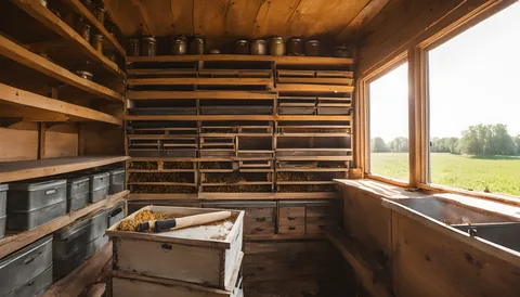 Illustration of a beekeeping supply store