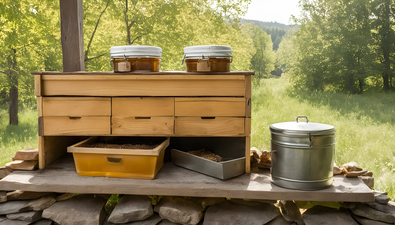 Illustration of a beekeeping supply store
