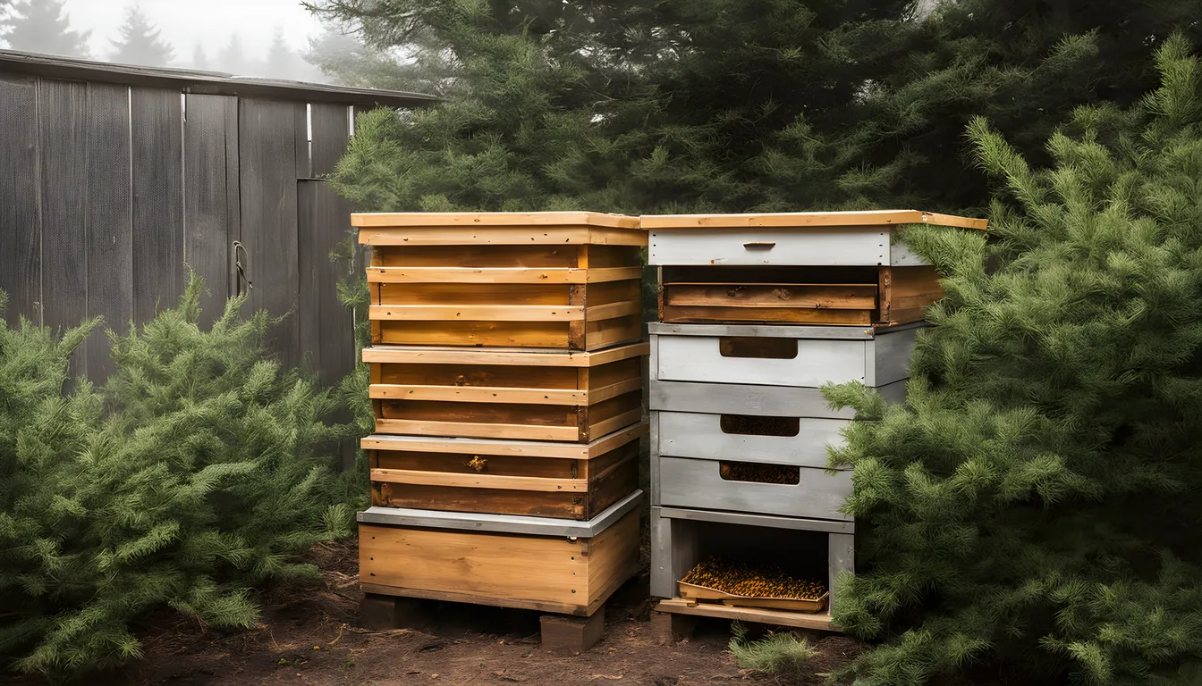 Illustration of a beekeeping supply store