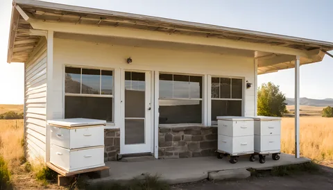 Illustration of a beekeeping supply store