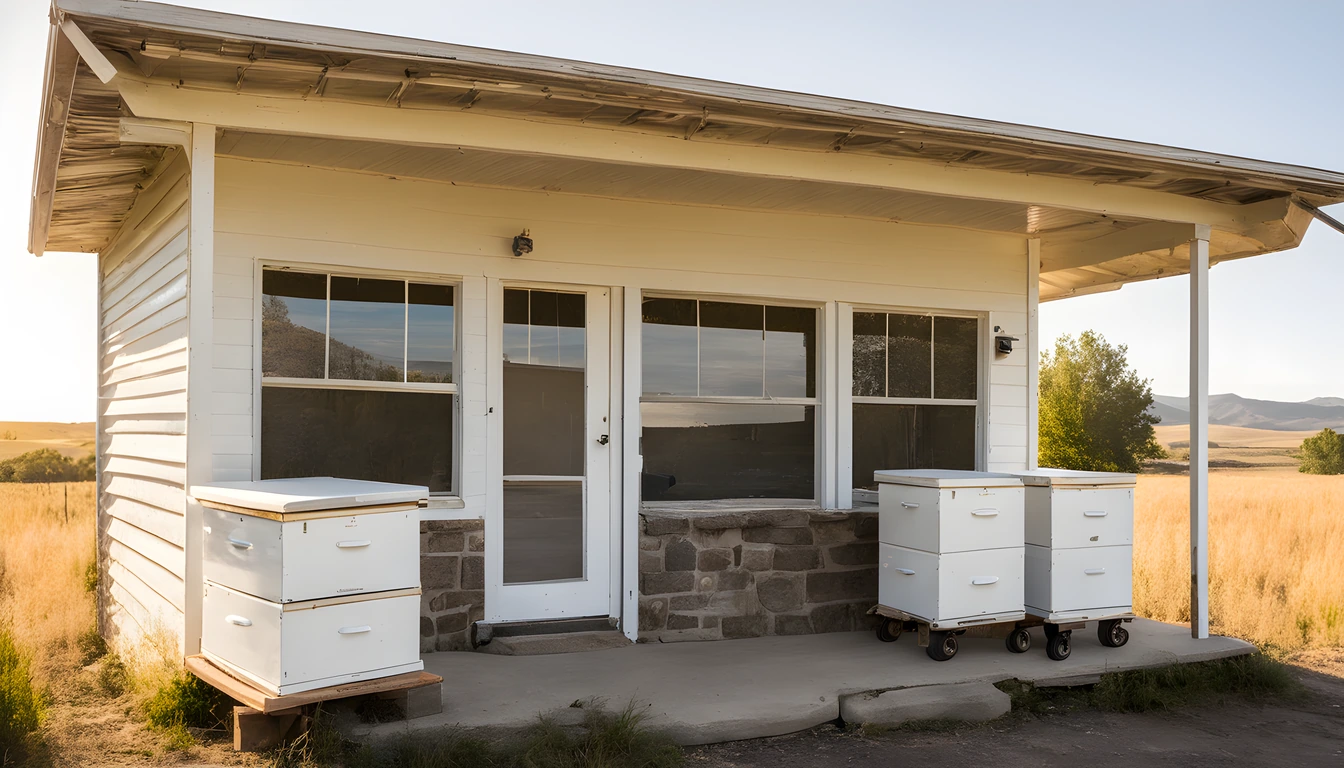 Illustration of a beekeeping supply store