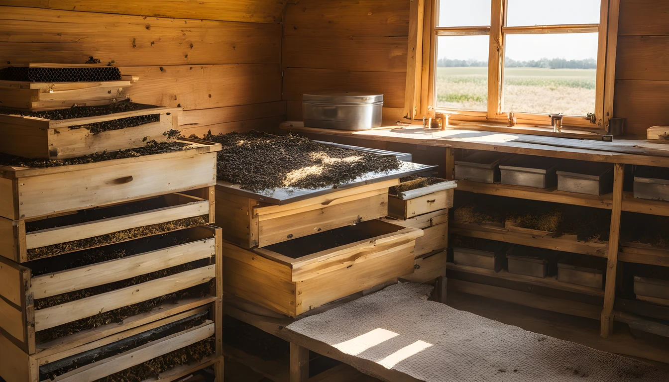 Illustration of a beekeeping supply store