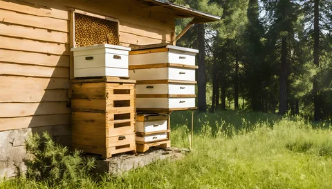 Illustration of a beekeeping supply store
