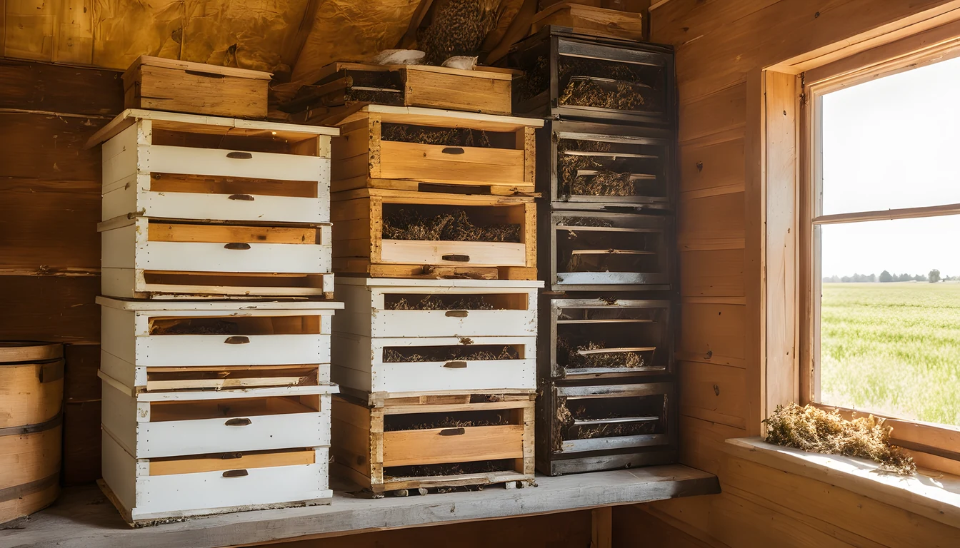 Illustration of a beekeeping supply store