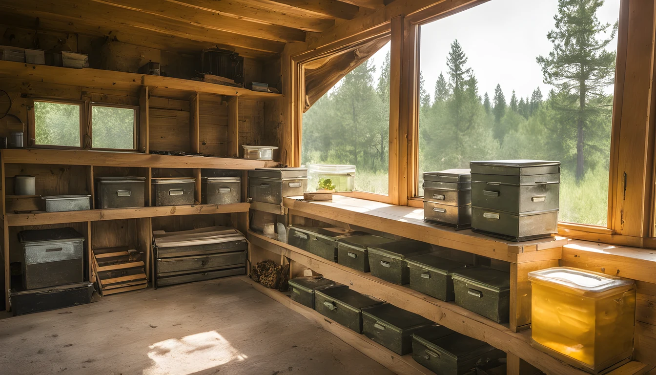 Illustration of a beekeeping supply store