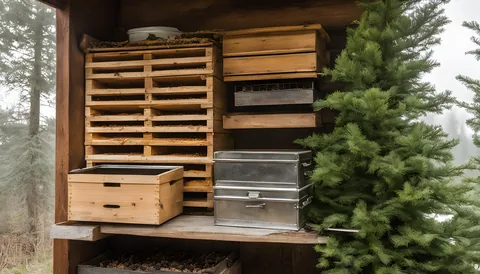 Illustration of a beekeeping supply store