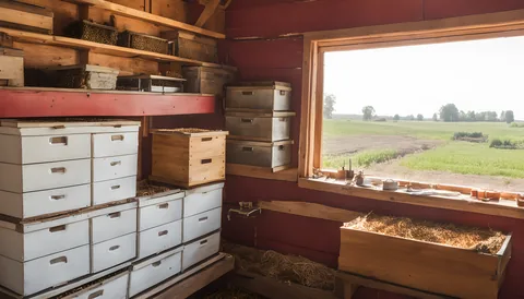 Illustration of a beekeeping supply store