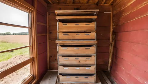 Illustration of a beekeeping supply store