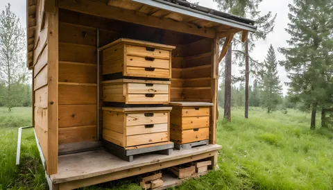 Illustration of a beekeeping supply store