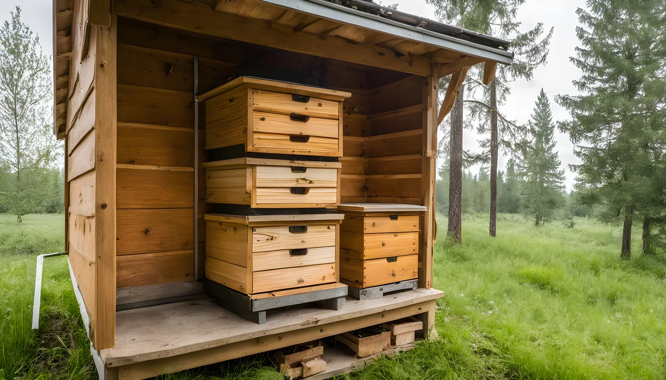Illustration of a beekeeping supply store