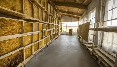 Illustration of a beekeeping supply store