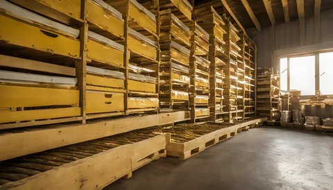 Illustration of a beekeeping supply store