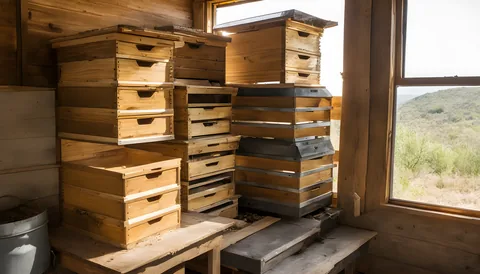 Illustration of a beekeeping supply store