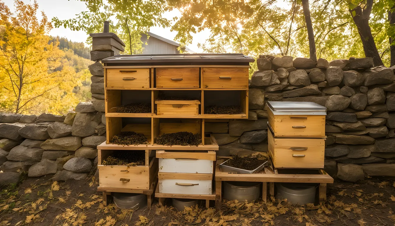 Illustration of a beekeeping supply store
