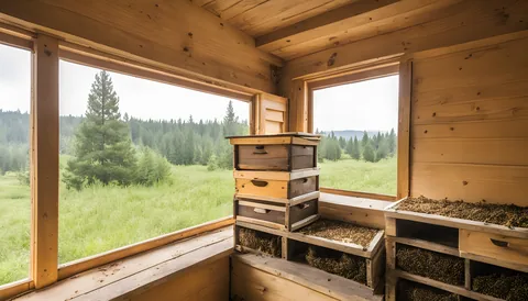 Illustration of a beekeeping supply store