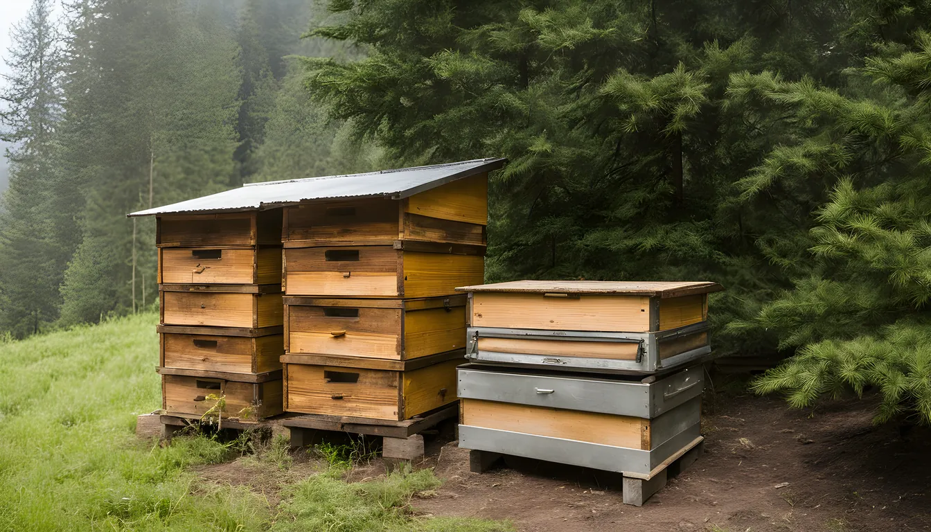 Illustration of a beekeeping supply store