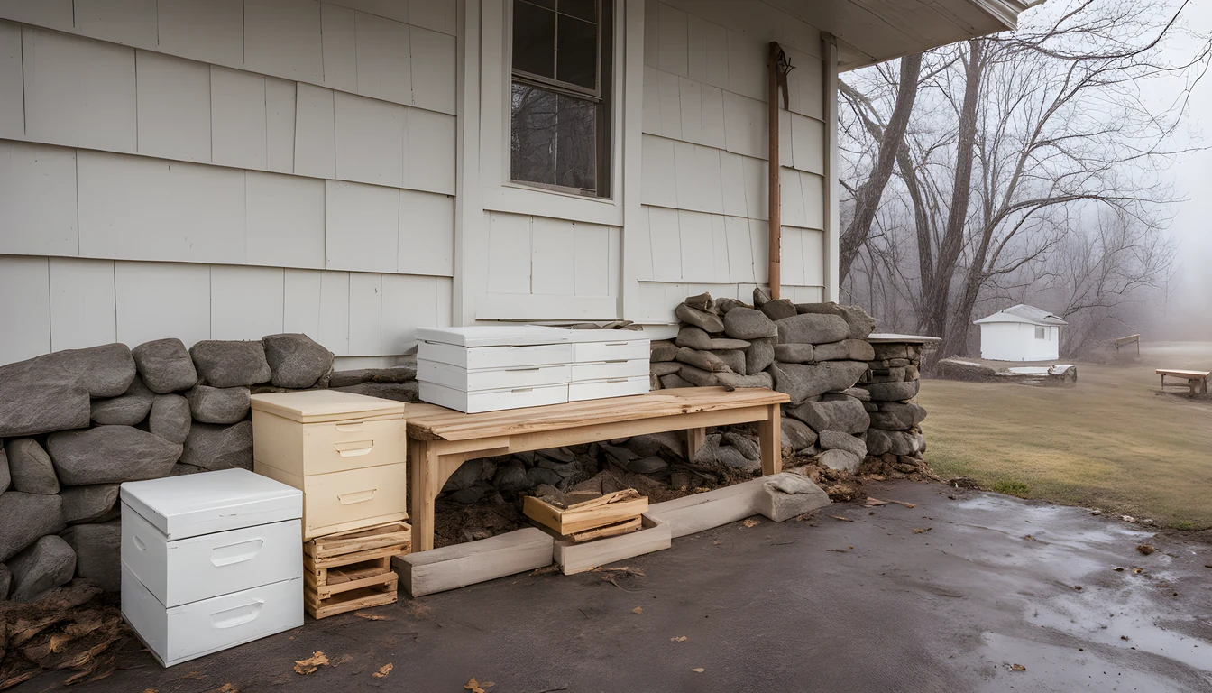 Illustration of a beekeeping supply store