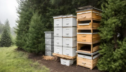 Illustration of a beekeeping supply store